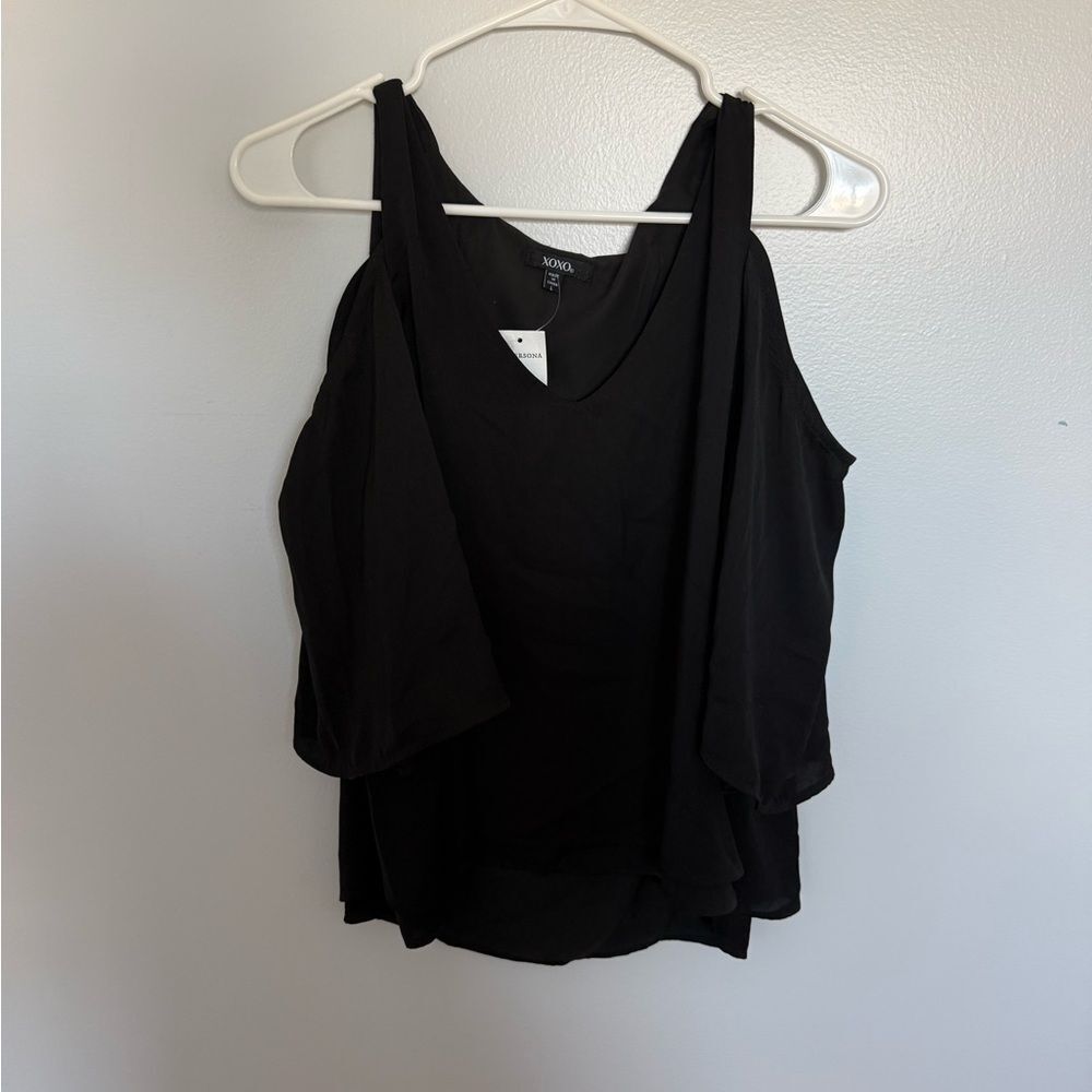 XOXO Black Cold Shoulder Blouse